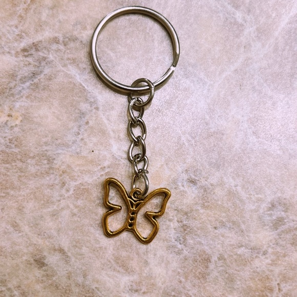 Accessories | Gold Bronze Butterfly Spring Keychain Handmade Gift ...